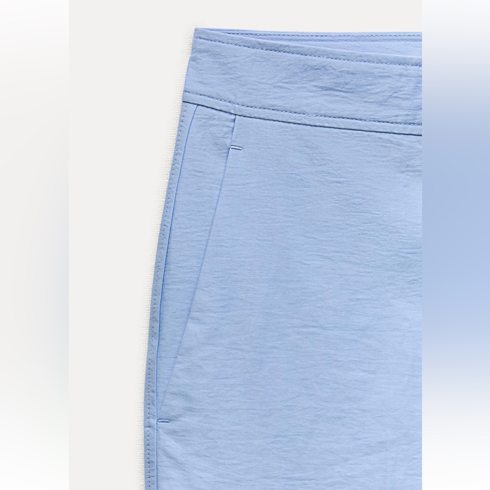 Zara Light Blue Straight Leg Pants - Picture 8 of 16